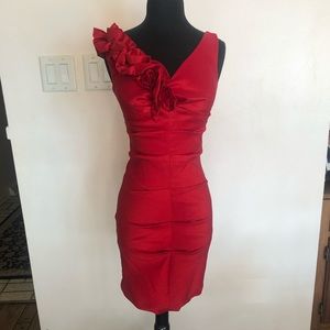 Red Olivia asymmetric formal dress size S